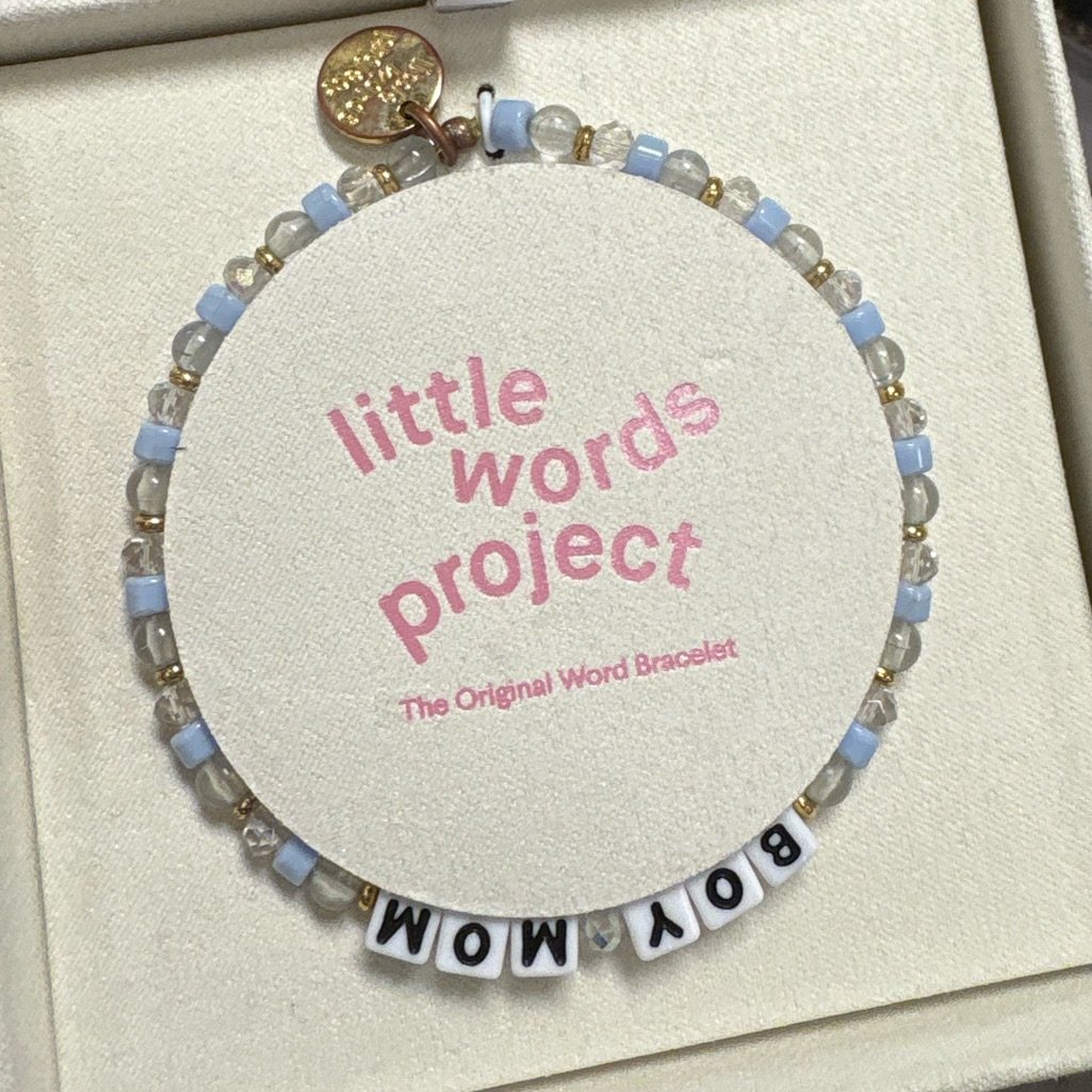 Little Words Project Bracelet With Blue Beads Boy Mom 40$